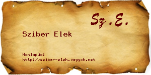 Sziber Elek névjegykártya